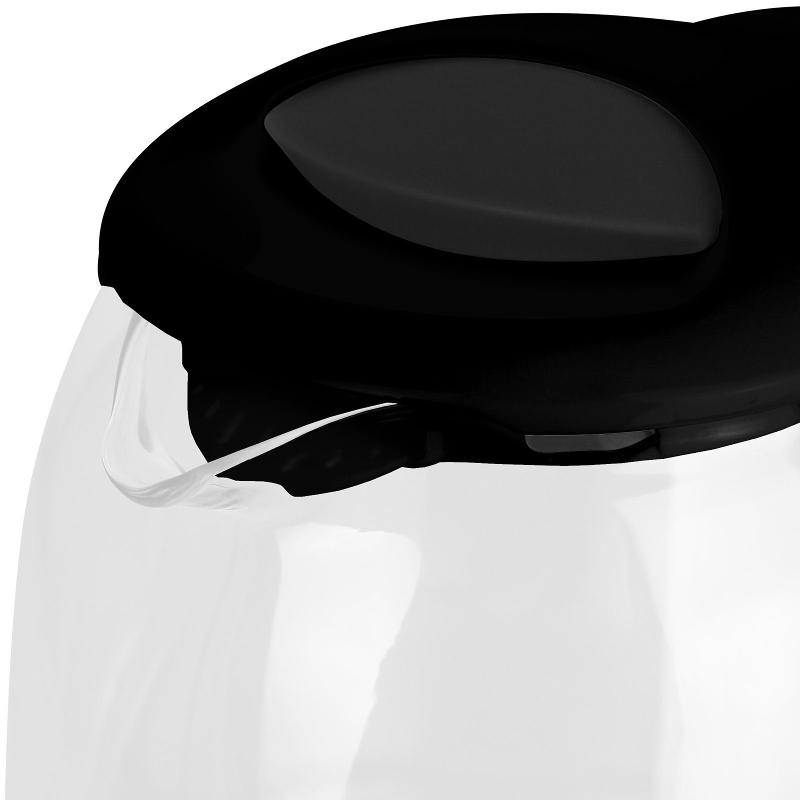 Kabellos, W, Tee 1,7L LED Küchengeräte Wasserkocher Hatex 2200,00 Teekocher Kocher Wasser Glas Schwarz Beleuchtung mit