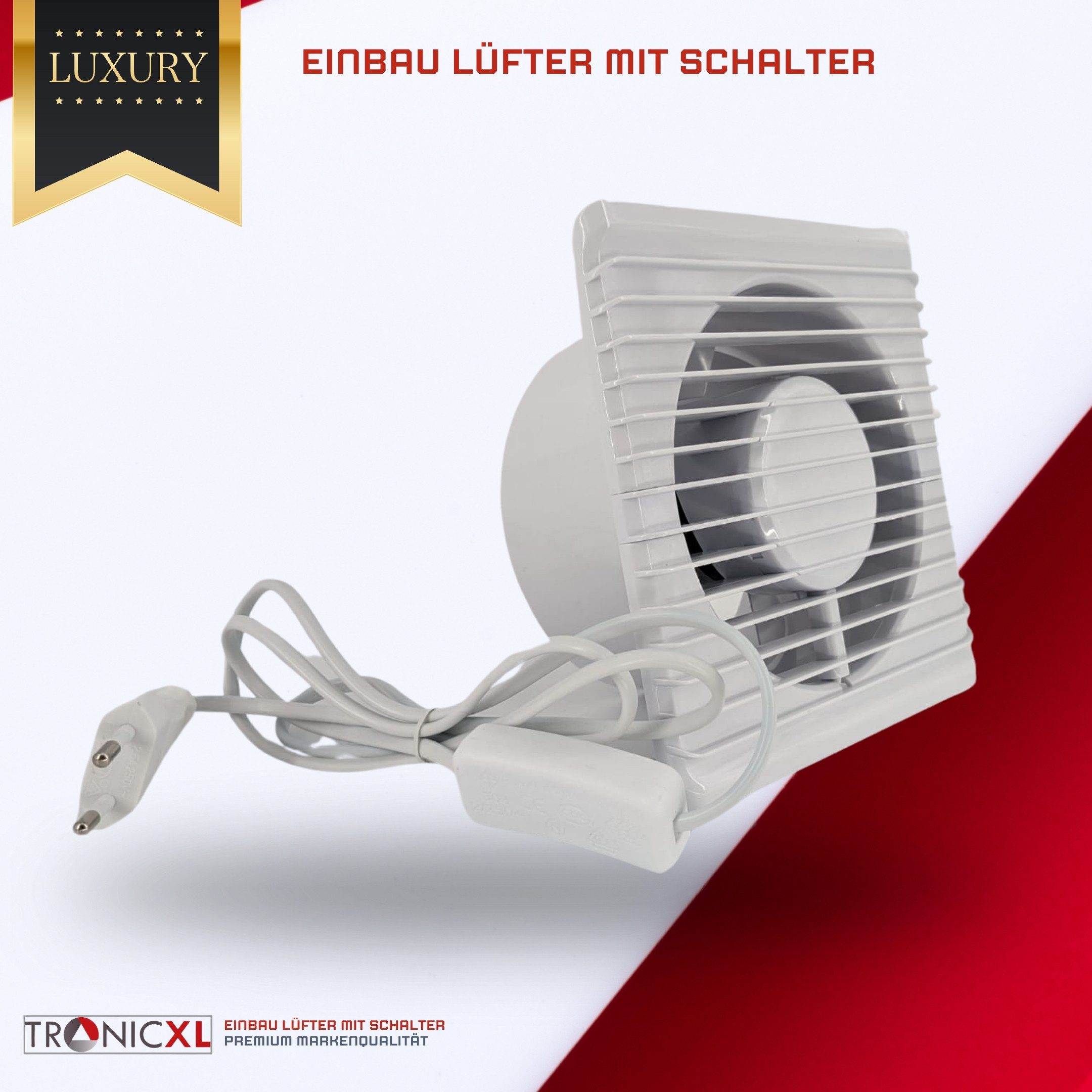 TronicXL Wandventilator 100mm Bad-Lüfter Ventilator Wand Einbau Badlüfter Wandlüfter WC, Einbau Bad Küche Wand Feuchtraum – Bild 5 von 5