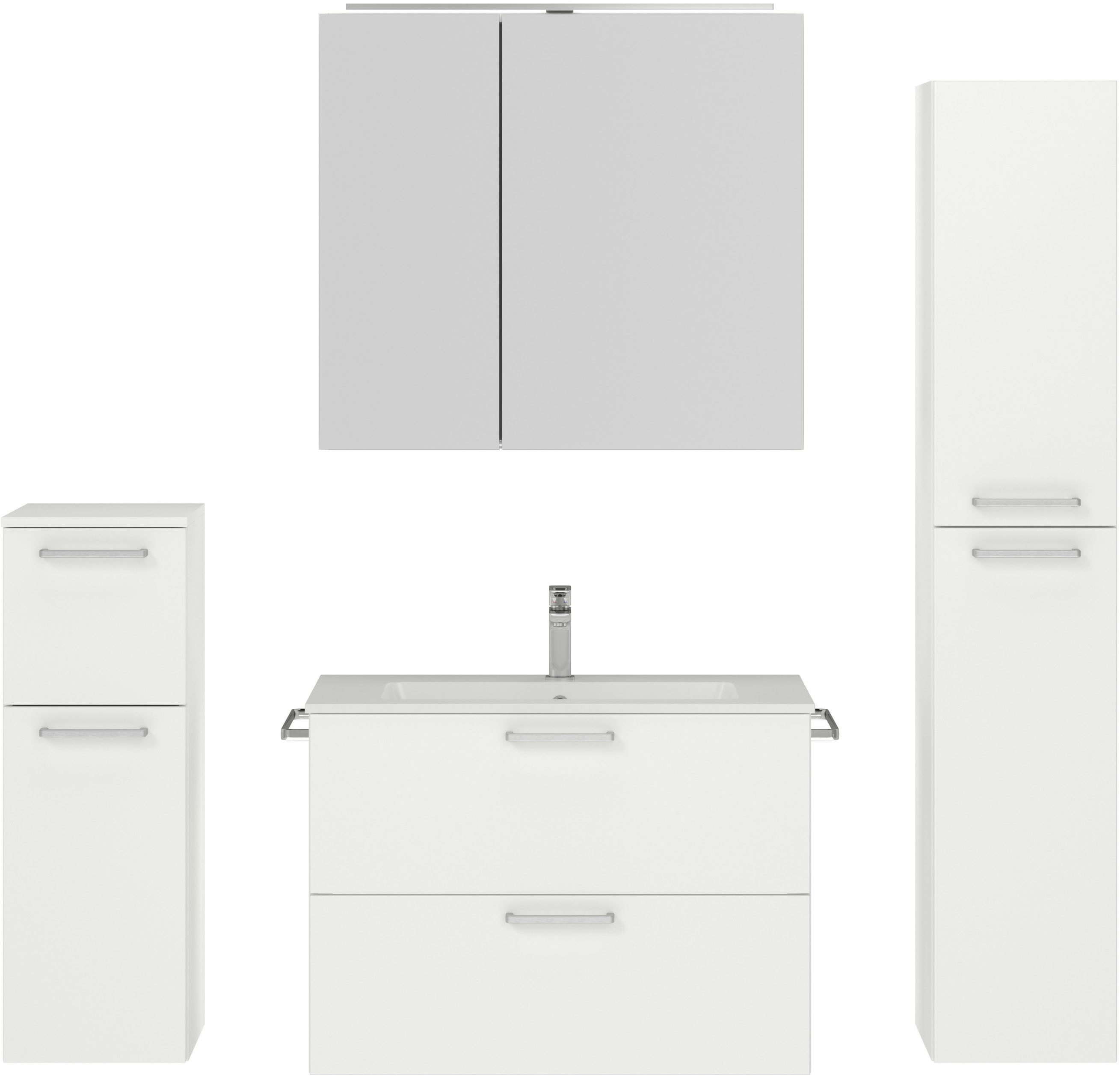 nobilia® Badmöbel-Set Tolvina, (4-St., vormontiert, mit günstig online kaufen