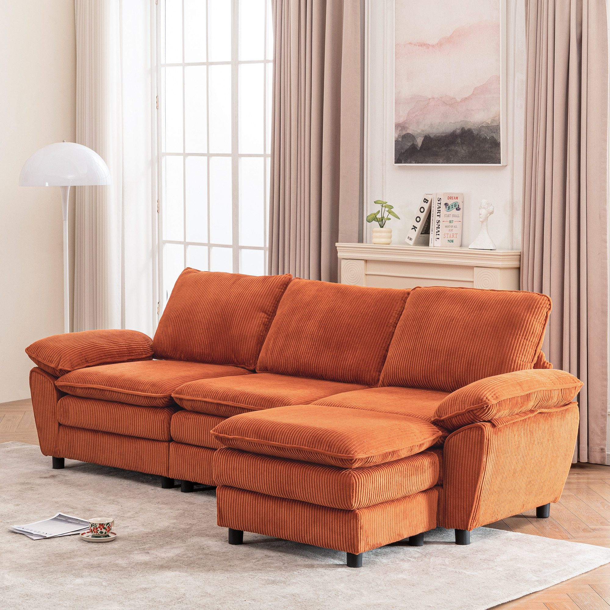 STILVORA Sofa L-Form Wohnzimmersofa,Relaxsofa für 4 Personen,Big Sofa cords günstig online kaufen