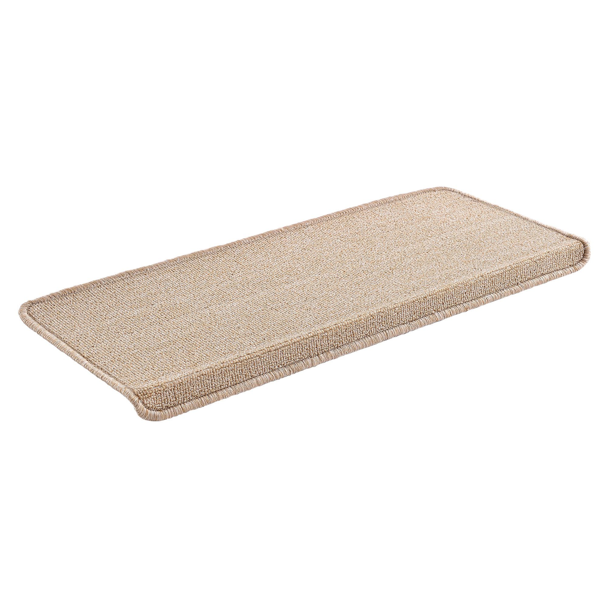en.casa Stufenmatte, rechteckig, 15er Set Treppenmatten rechteckig 65x24cm selbstklebend Beige