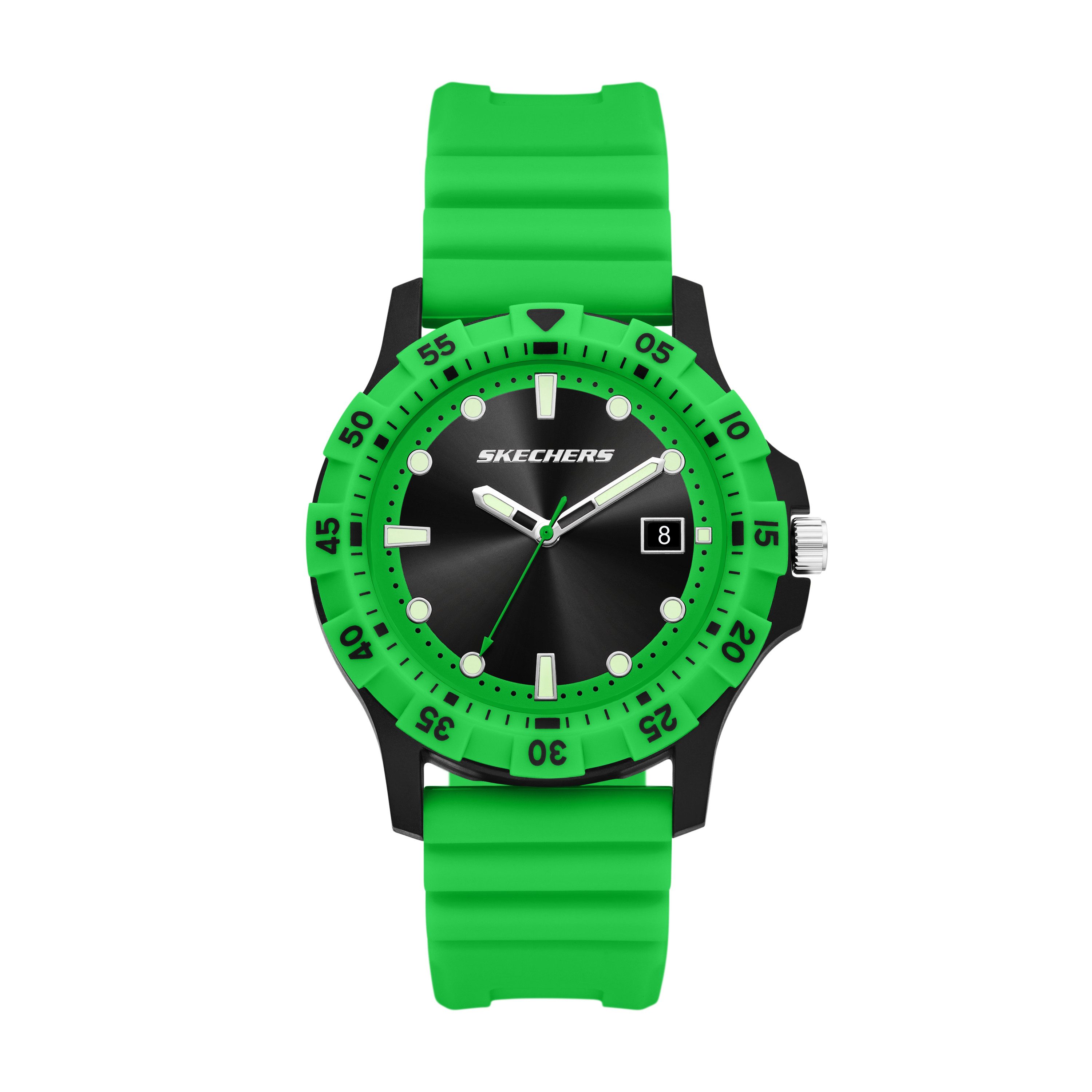 Skechers Quarzuhr Glen Oaks SR5289, Armbanduhr, Herrenuhr, Silikonarmband, analog, Tag