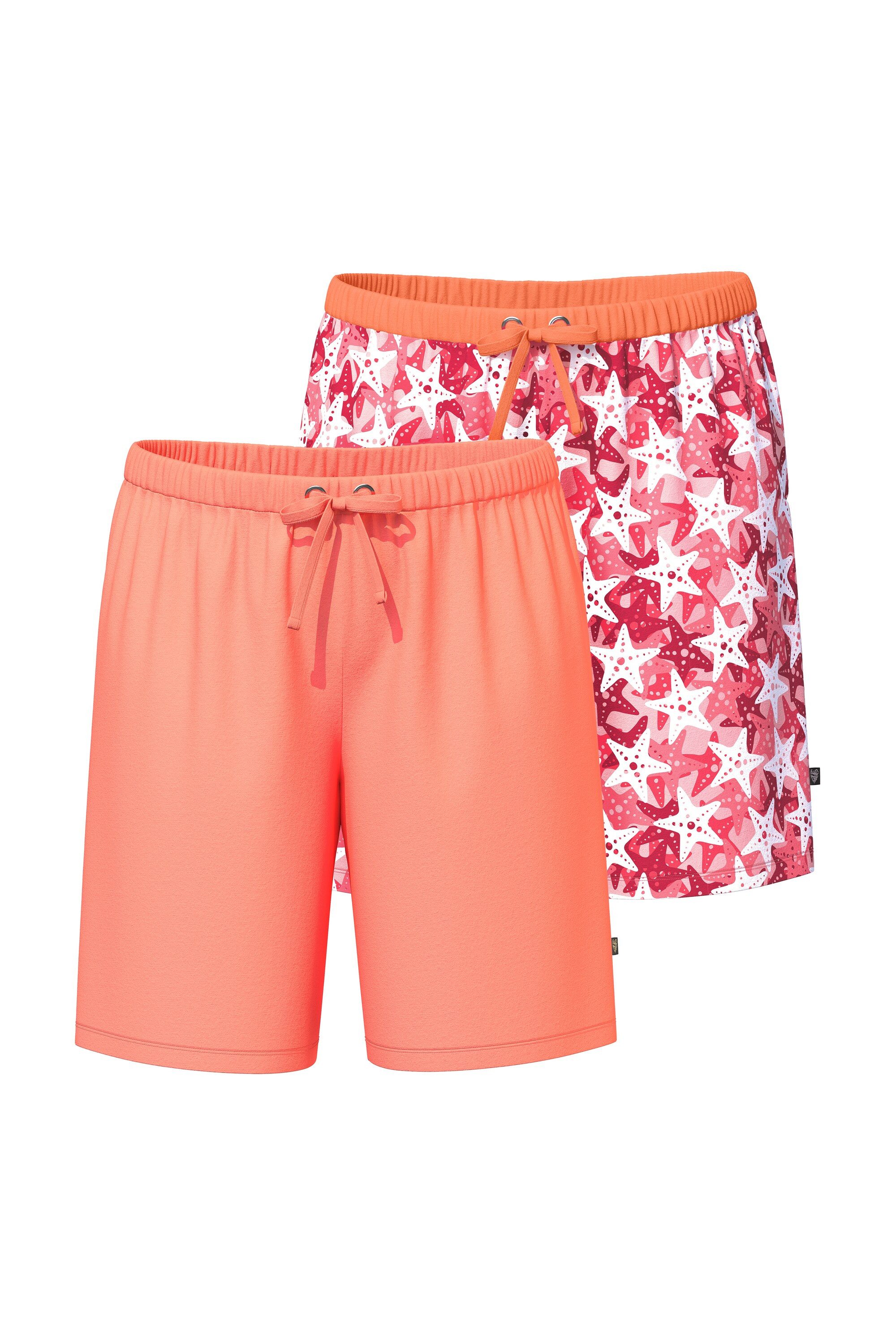 Ulla Popken Pyjama Shortys 2er-Pack Seesterne/uni günstig online kaufen