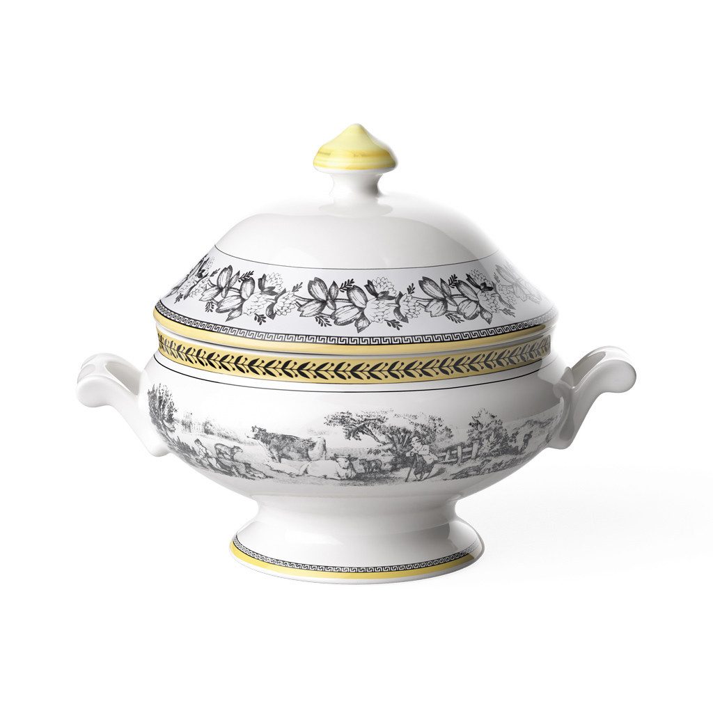 Villeroy & Boch Servierschüssel Audun Ferme Schüssel mit Deckel, Porzellan, (1-tlg), Premium Porcelain, mikrow.- & spülm.sicher, Made in Germany
