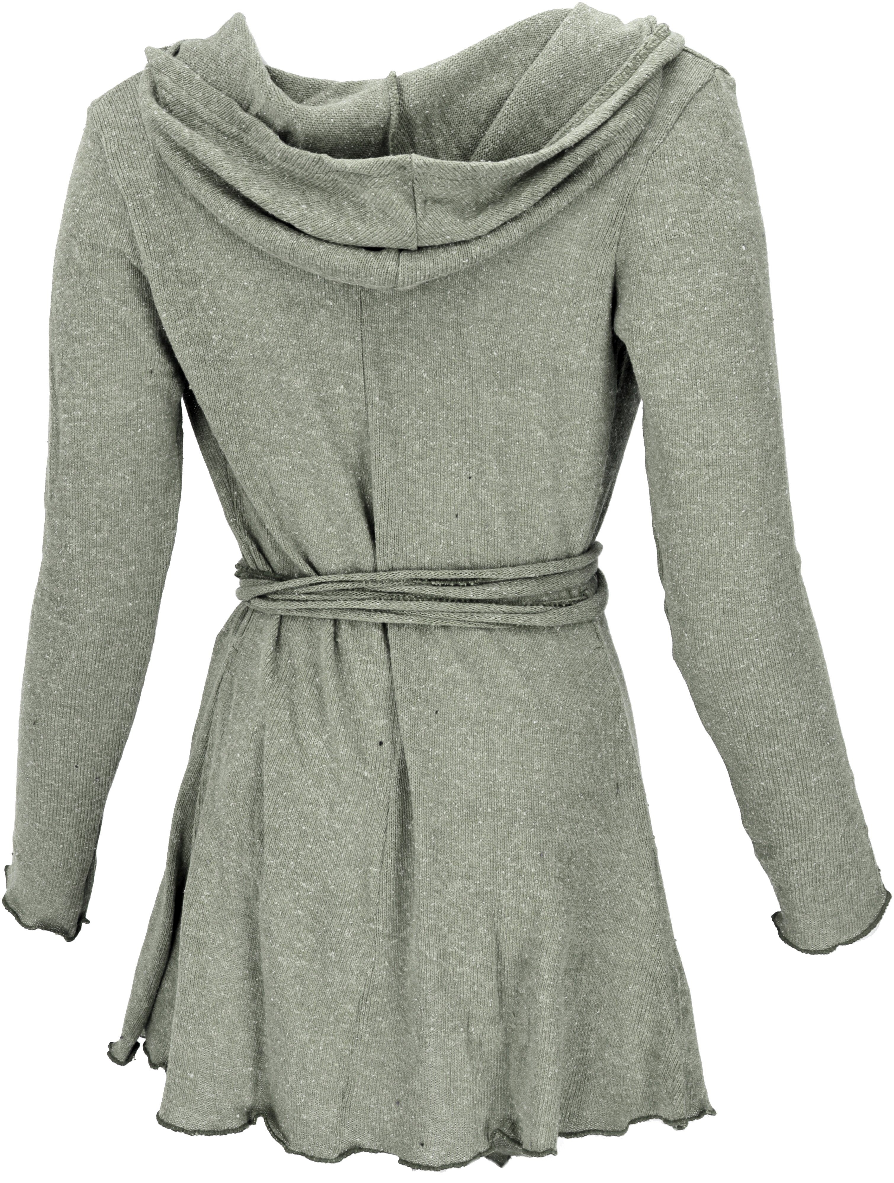 Guru-Shop Langjacke Pixi Wickel-Strickjacke - khaki günstig online kaufen