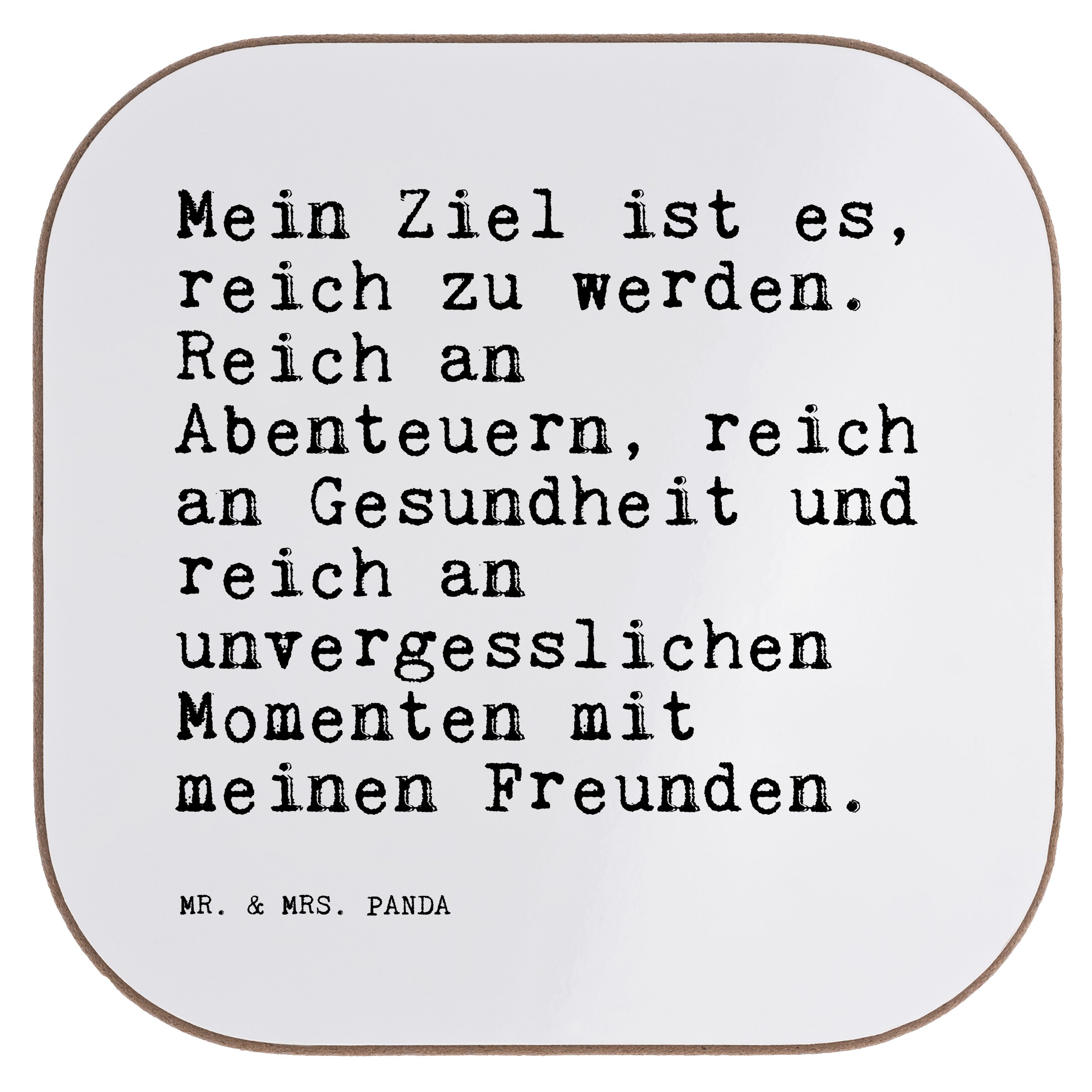 Mr. & Mrs. Panda Getränkeuntersetzer »Mein Ziel ist es,... Weiß