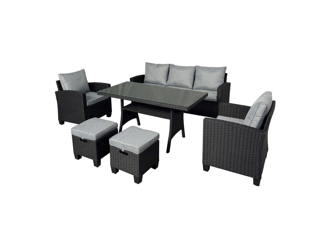 BRAST Gartenlounge-Set Delight, bis zu 7 Personen, viele Farben, inkl. extra Dicke Kissen, TÜV geprüft,Outdoor Loungemöbel Sitzgruppe
