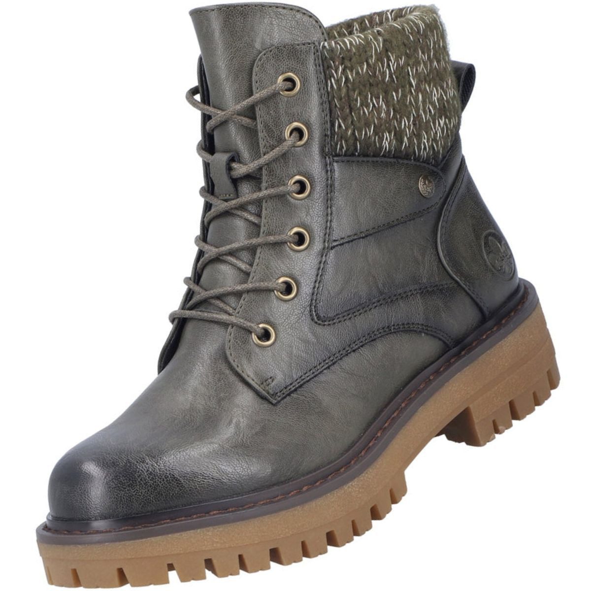 Rieker 92920-54 Stiefelette Damen-Schnürboot mit kuscheligem Warmfutter