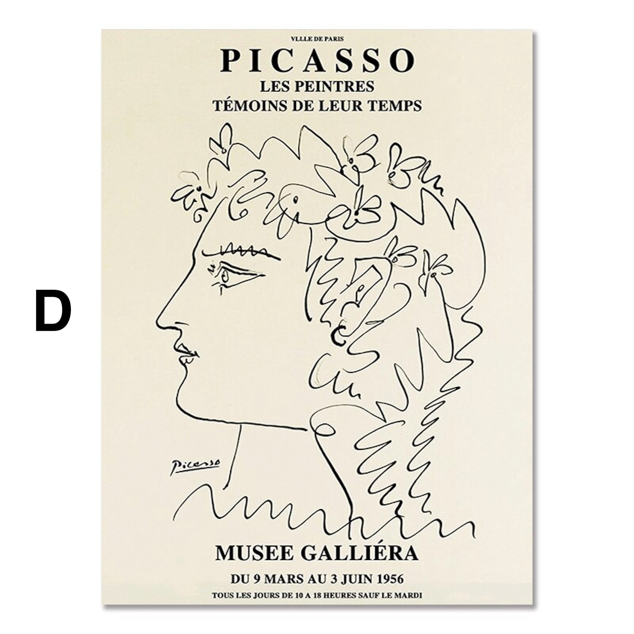 JUSTGOODMOOD Poster Picasso Matisse Museum Abstrakt Retro Porträt Bilder Wohnzimmer Wandbi, A (1 St) – Bild 5 von 5