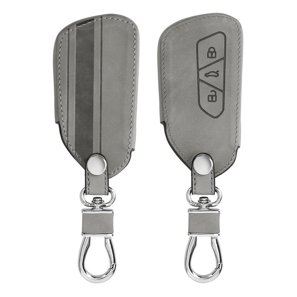 kwmobile Schlüsseltasche Autoschlüssel Hülle für VW Golf 8, Nubuklederoptik  - Kunstleder Schutzhülle Schlüsselhülle Cover, individueller und besonderer  Look durch verarbeitetes Design
