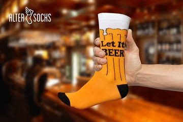 AlterSocks Freizeitsocken Lustige Socken Bier Socken Damen & Herren Unisex Größe 36 – 45 (1 Paar)