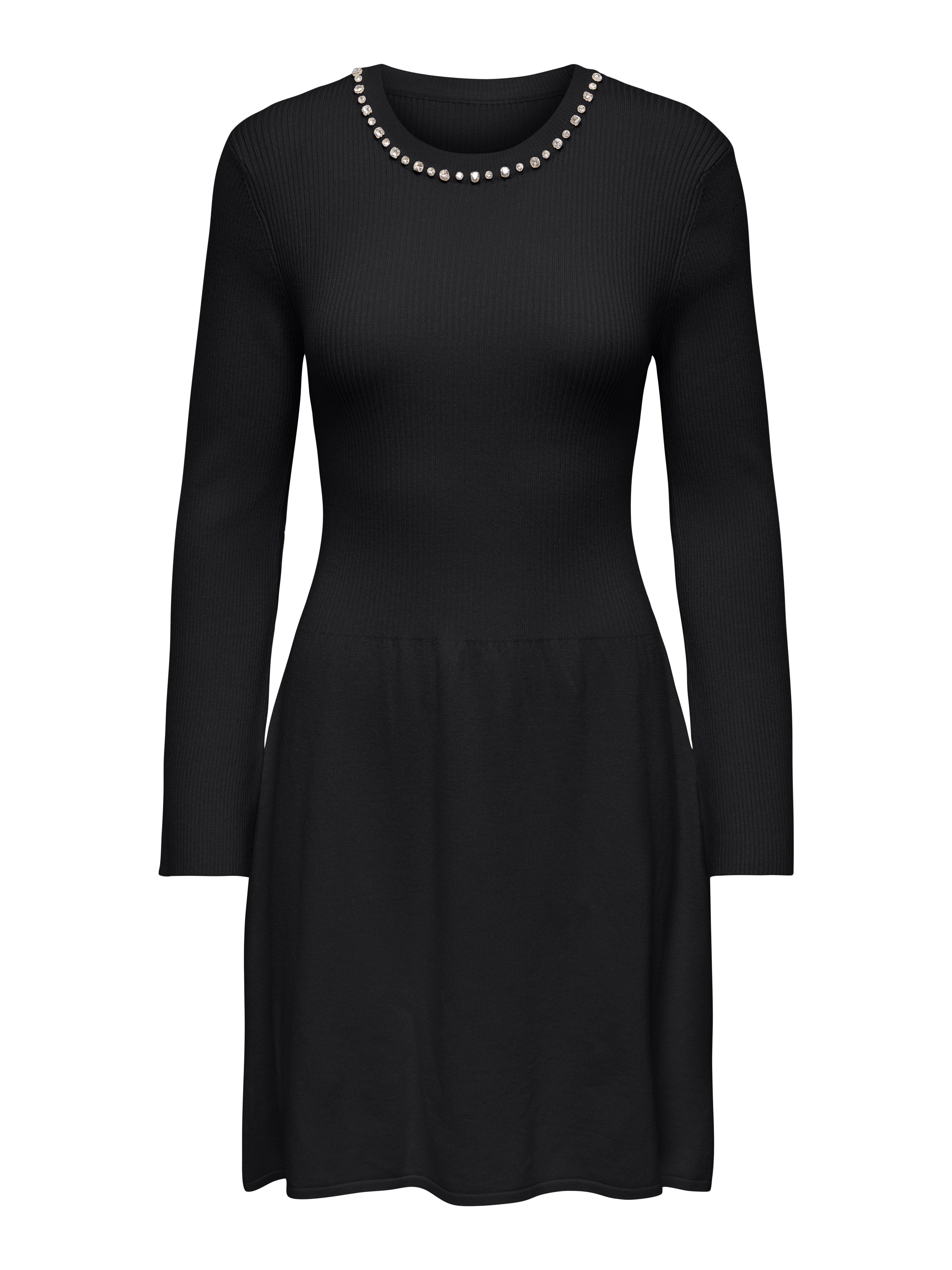 ONLY Strickkleid ONLNATASCHA LS O-NECK BLING DRESS CS KNT Viskosemischung, regular fit