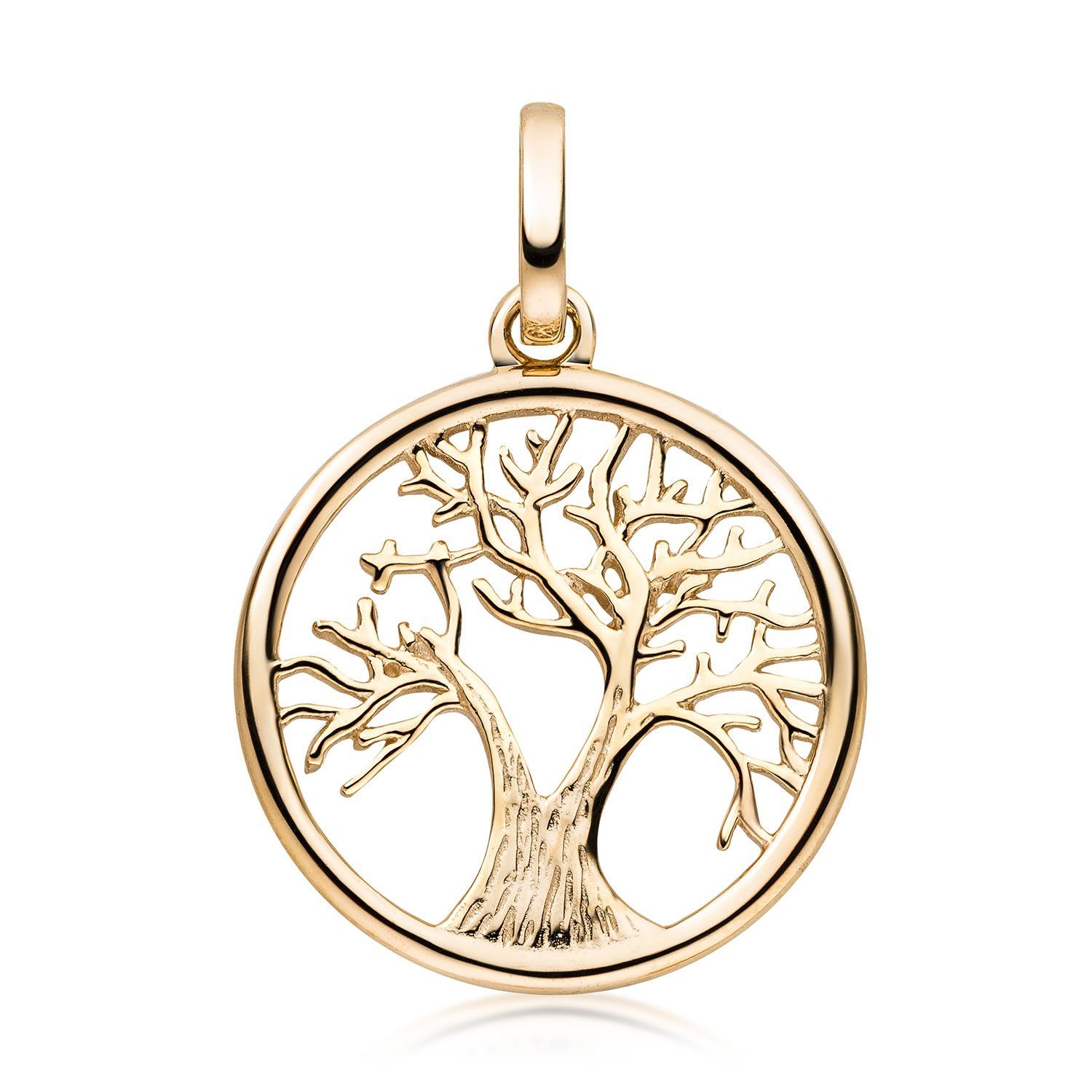 Materia Kettenanhänger Gold Lebensbaum / Baum des Lebens rund Ø15mm GKA-12, günstig online kaufen