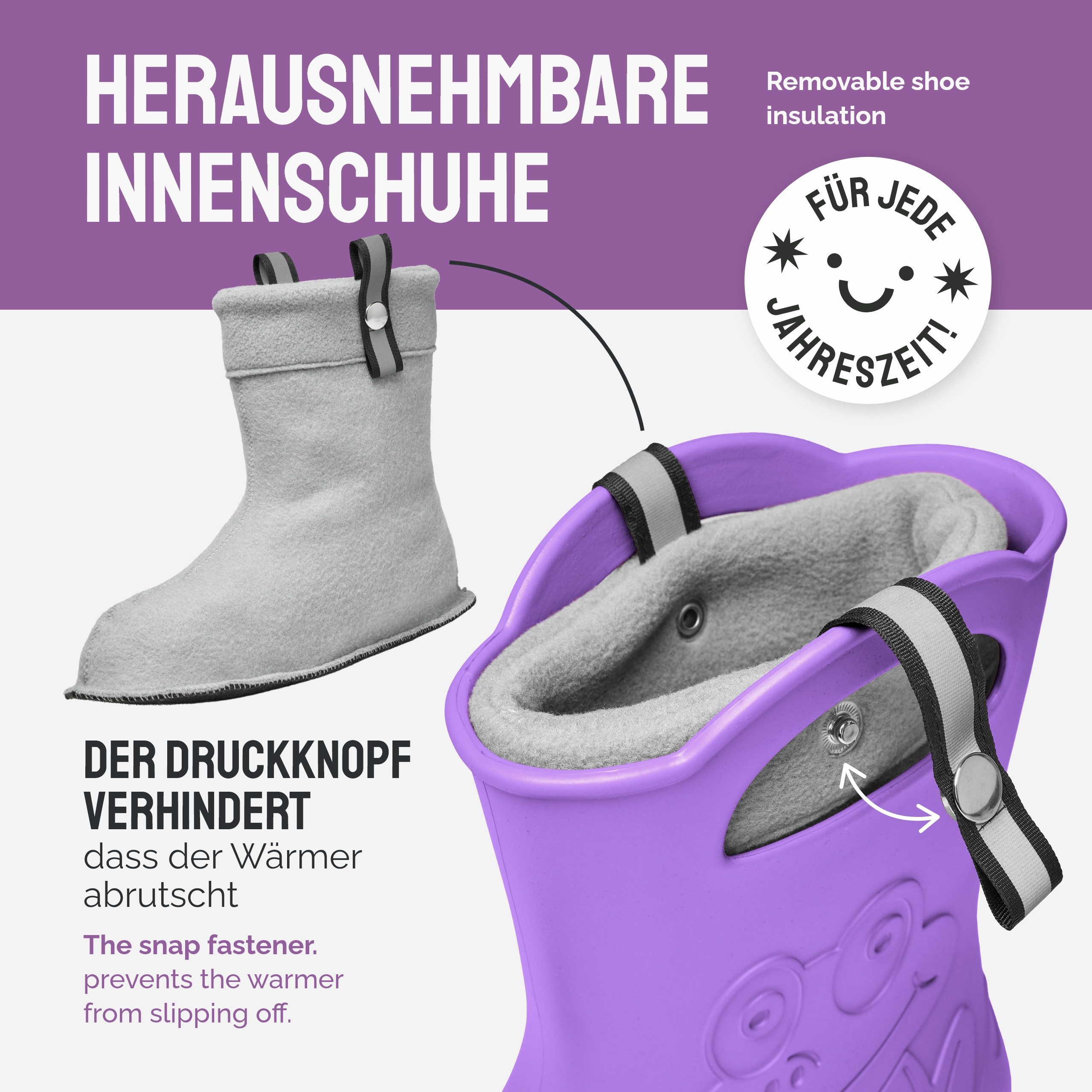 Ladeheid Damen federleichte EVA Gummistiefel Regenschuhe gefüttert LA-CA-23 Gummistiefel