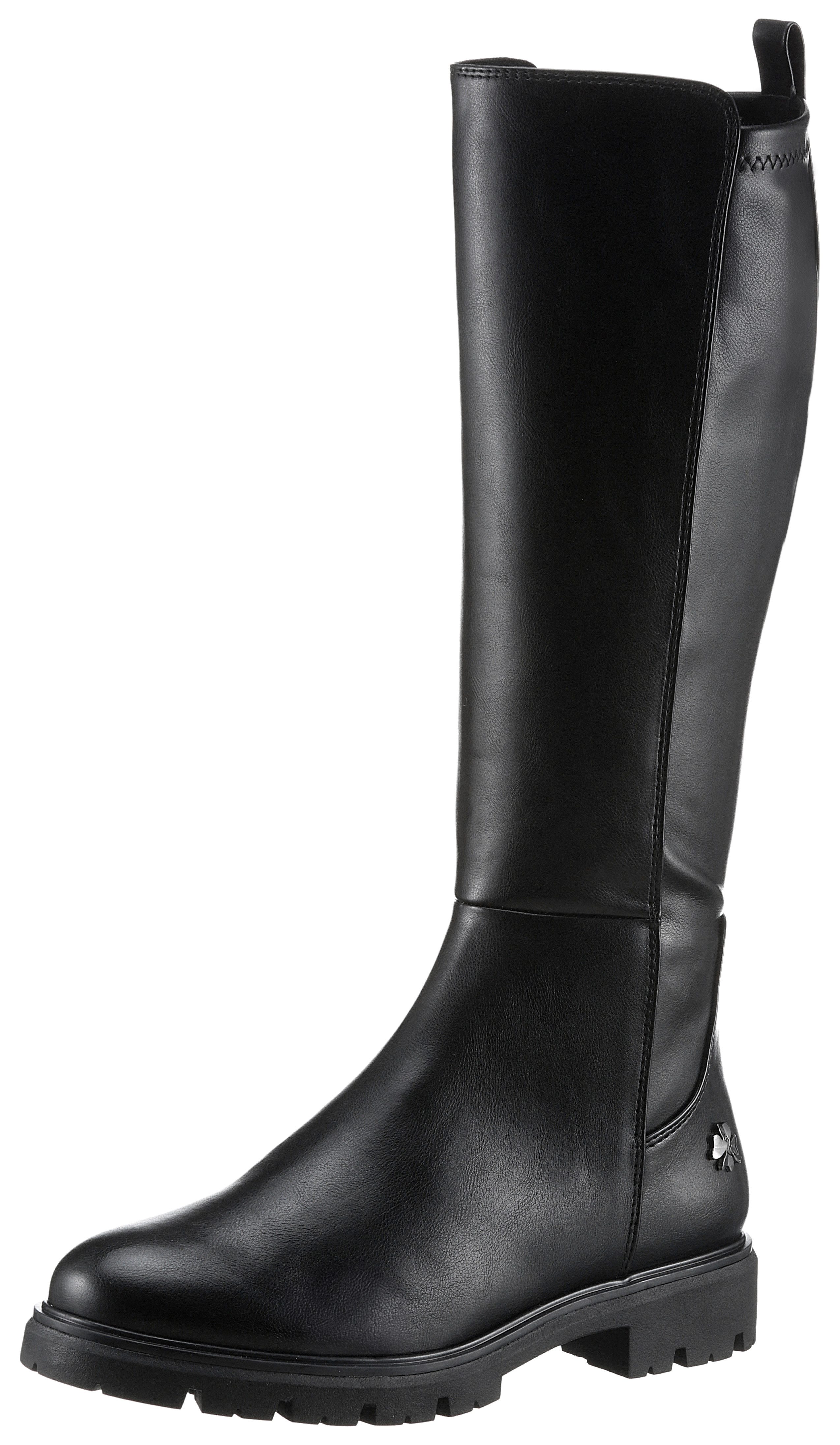 MARCO TOZZI by GMK BELLO Stiefel, Blockabsatz, Langschaftstiefel mit Logo-Schmuckelement an der Ferse
