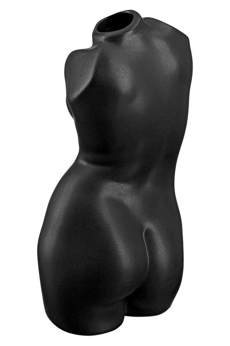Deko Exklusive "Black MF Dekoobjekt V Schwarz Hochwertige Vase Matt Keramik GILDE Lady"