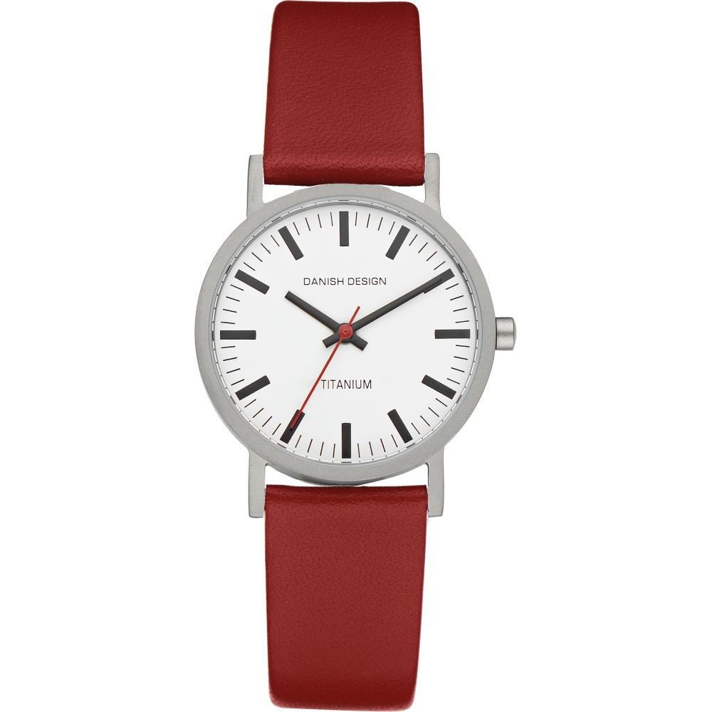 Danish Design Titanuhr DANISH DESIGN Damen Armbanduhr RHINE IV19Q199 weiß D. 30 mm Lederband