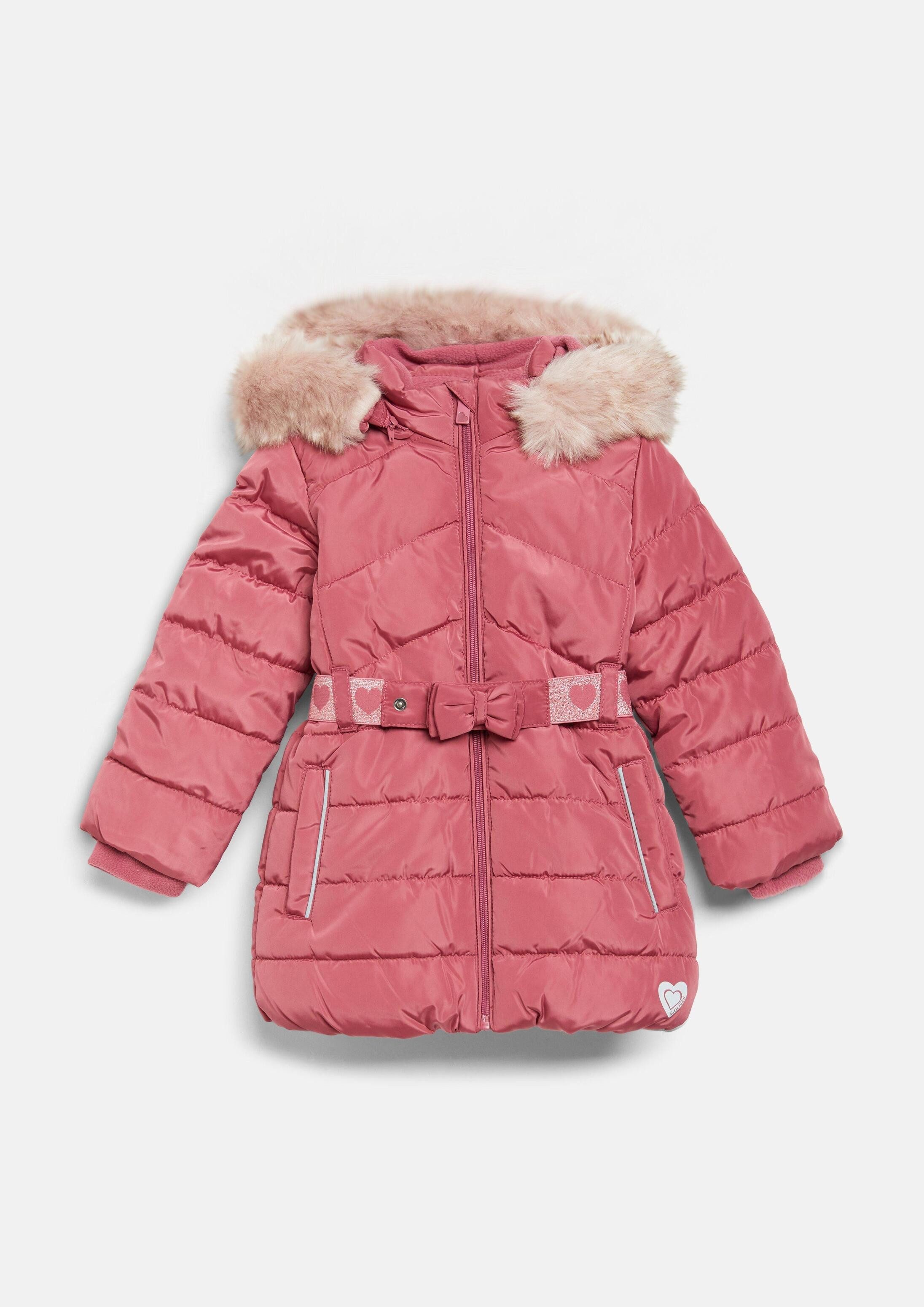 s.Oliver Winterjacke Outdoor-Mantel Wetterfester Steppmantel mit abnehmbarer Kapuze