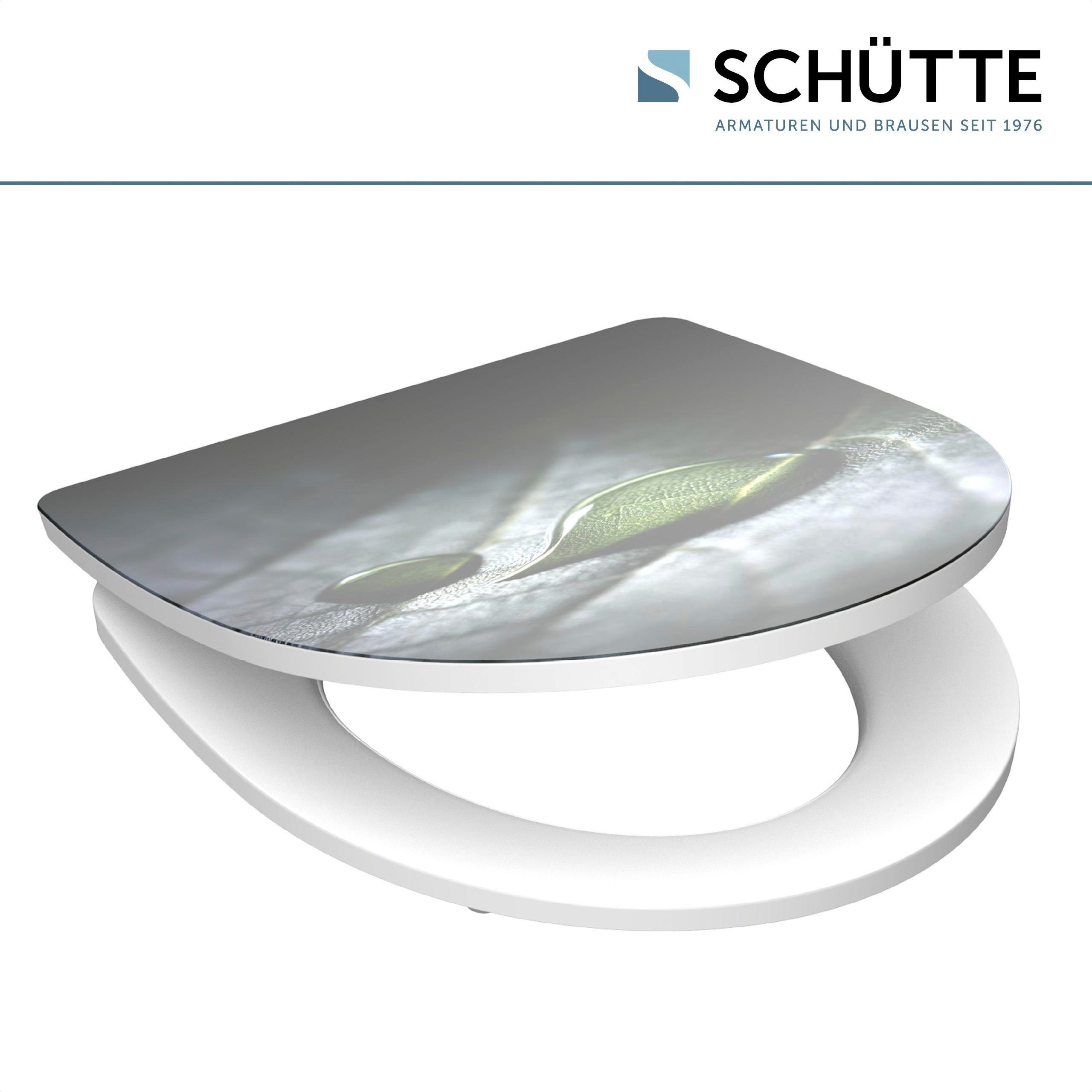 Schütte WC-Sitz Raindrop, Duroplast, mit Absenkautomatik und Schnellverschluss, High Gloss