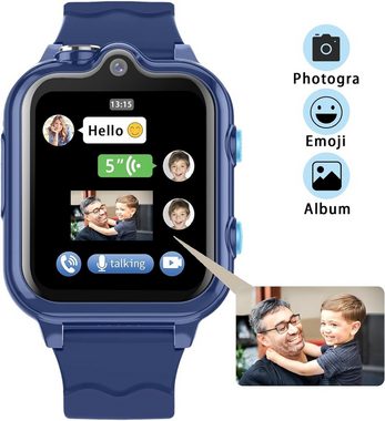 DDIOYIUR Smartwatch (1,69 Zoll, Android iOS), Kinder mit GPS und Telefon mit WiFi Videoanruf 2 Kamera SOS Schulmodus