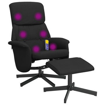 vidaXL Sessel Massagesessel mit Fußhocker Schwarz Stoff (1-St)