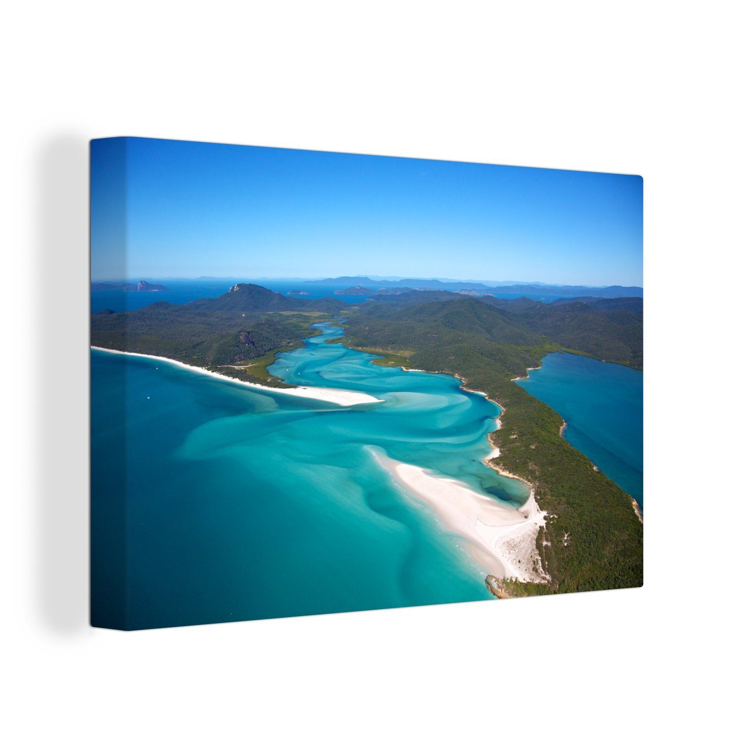 OneMillionCanvasses® Leinwandbild Hill Inlet, Australien, (1 St), Wandbild Leinwandbilder, Aufhängefertig, Wanddeko, 30x20 cm