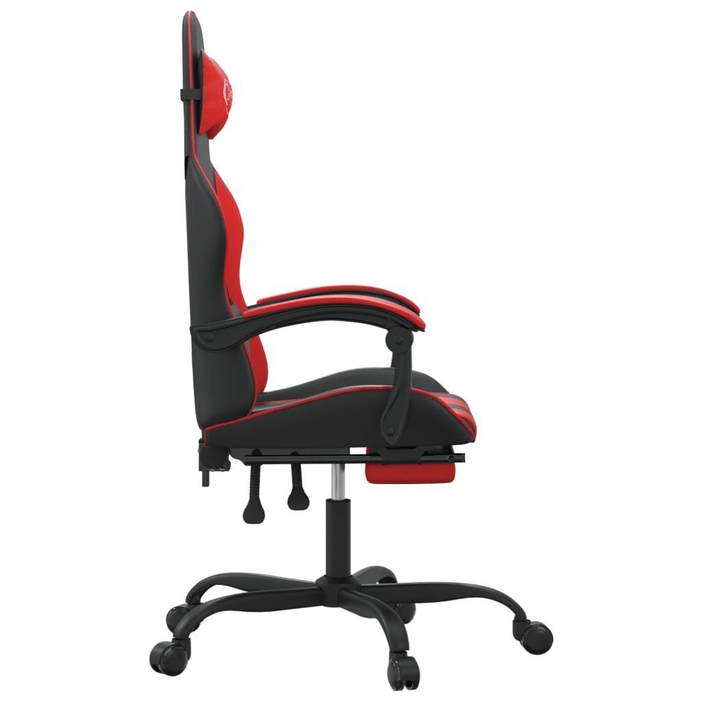 Schwarz Kunstleder Rot Gaming-Stuhl und Fußstütze vidaXL Bürostuhl mit