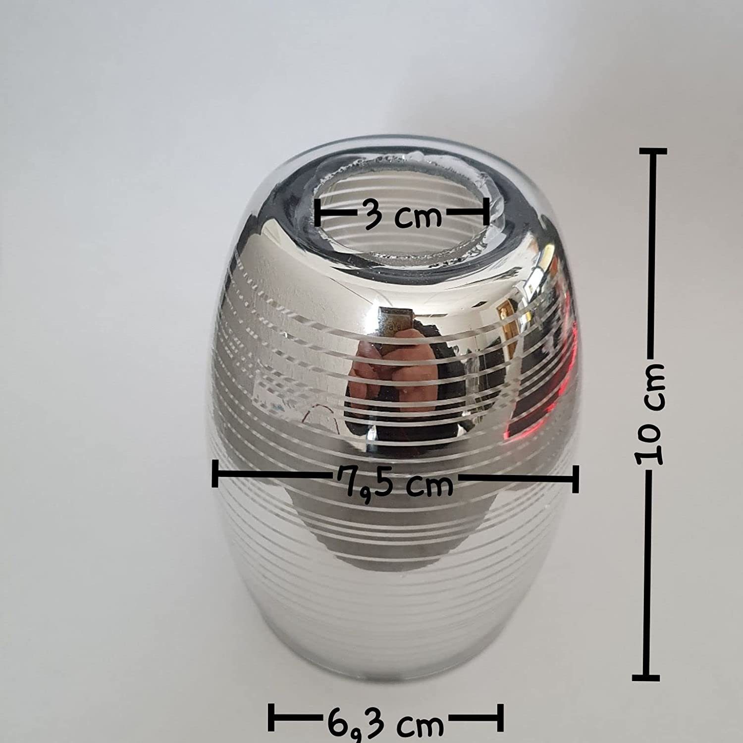 Lampenglas Lampenschirm Lichthandel Ersatzglas Hoch Lampenschirm Ersatzschirm silber E14 Lampe