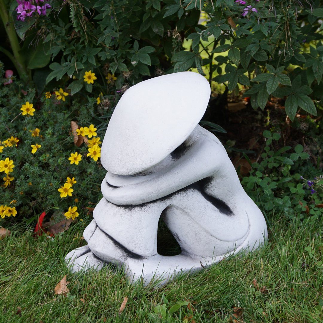 gartendekoparadies.de Gartenfigur Statue eines chinesischen Bauers, Steinfigur, H. 29 cm, 13 kg, Frostsicher
