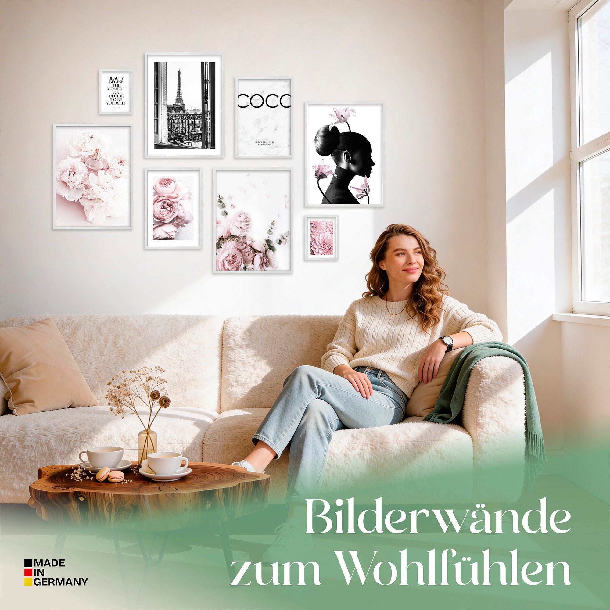 ARTFAVES Bilder-Collage Poster Set Coco I mehrteilige Bilderwand I Wandbilder Rosa, (Wandbilder) – Bild 2 von 5