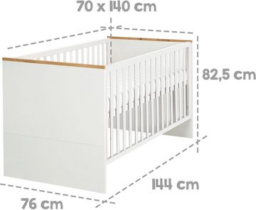 roba® Babyzimmer-Komplettset Finn, (Set, 3-St., Kinderbett, Schrank, Wickelkommode), mit Kinderbett, Schrank und Wickelkommode