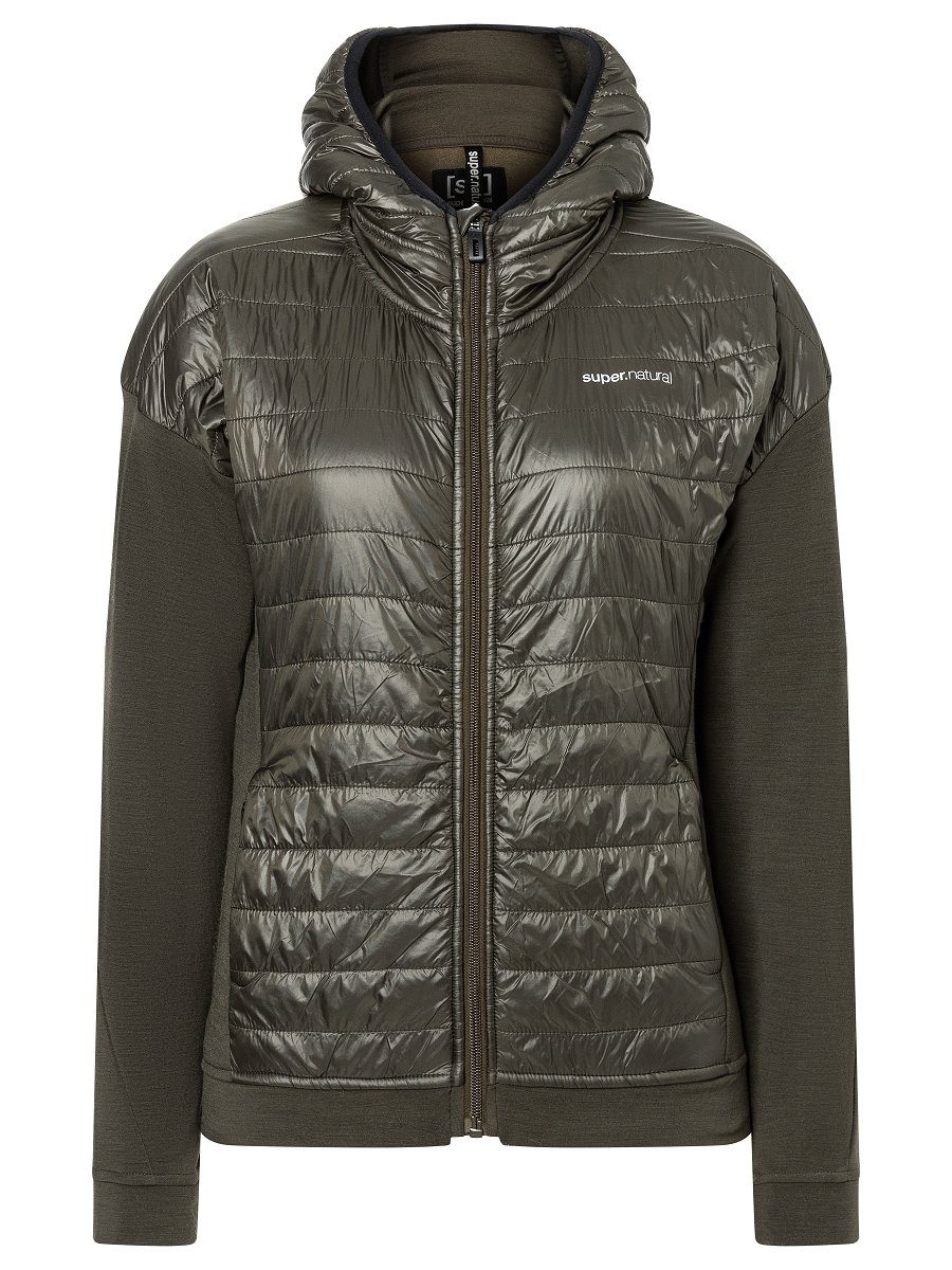 SUPER.NATURAL Outdoorjacke Merino Jacke mit Primaloft Bio und Softshell genialer Merion-Materialmix