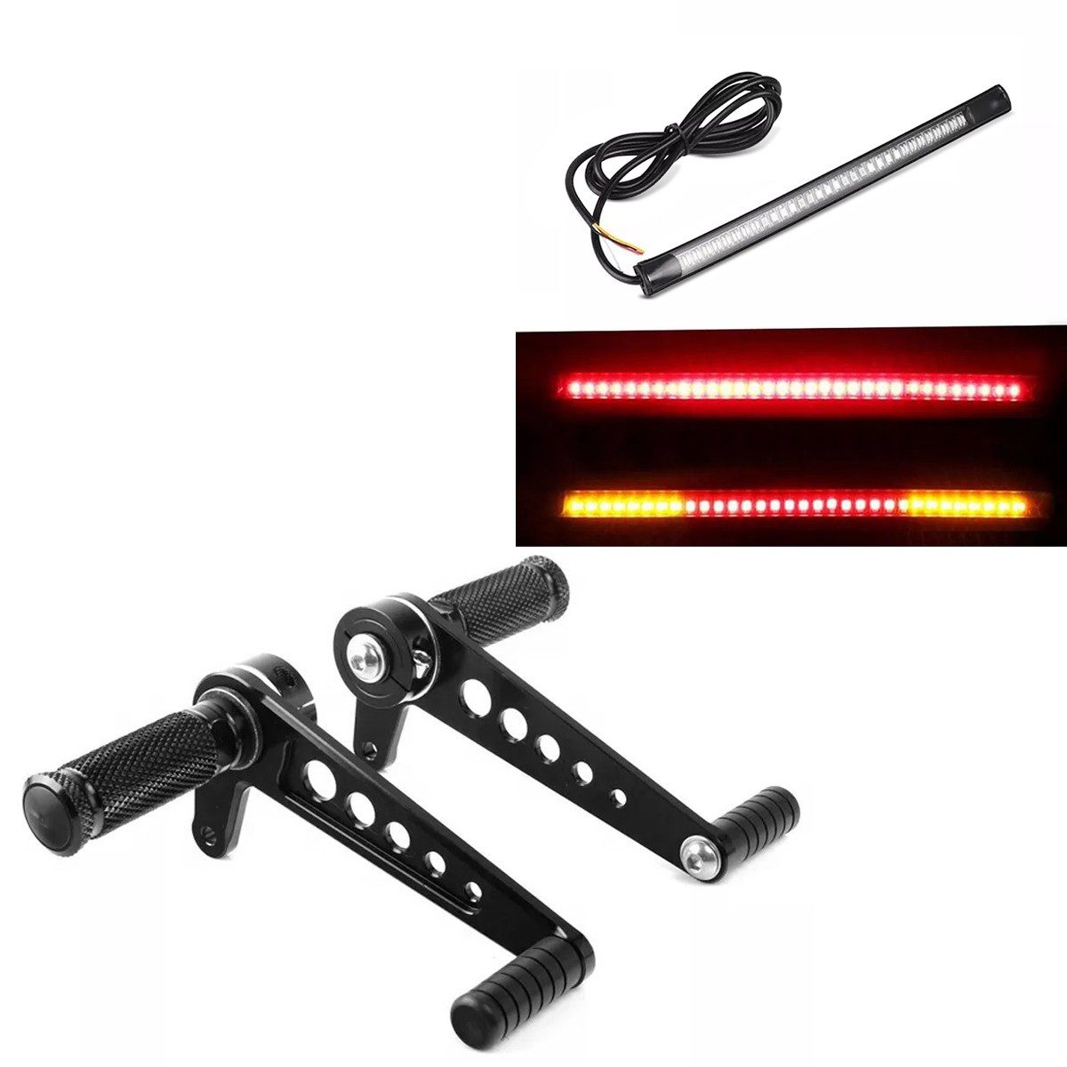 Zaddox Halter Caferacer Fussrasten Anlage passend für Yamaha XV 950 / R + LED Lichts