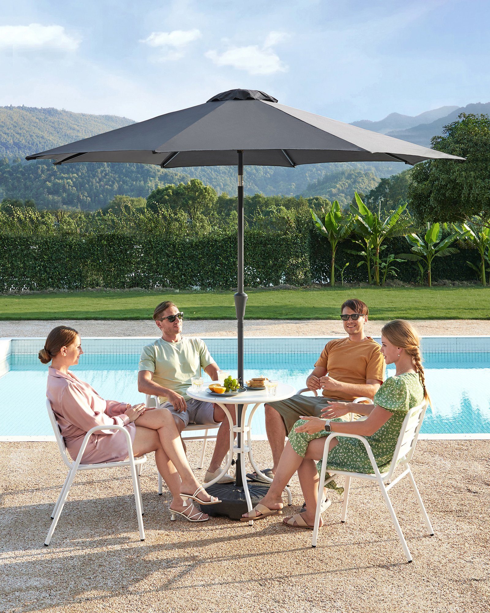 SONGMICS Sonnenschirm, UPF 50+, mit Kurbel, günstig online kaufen