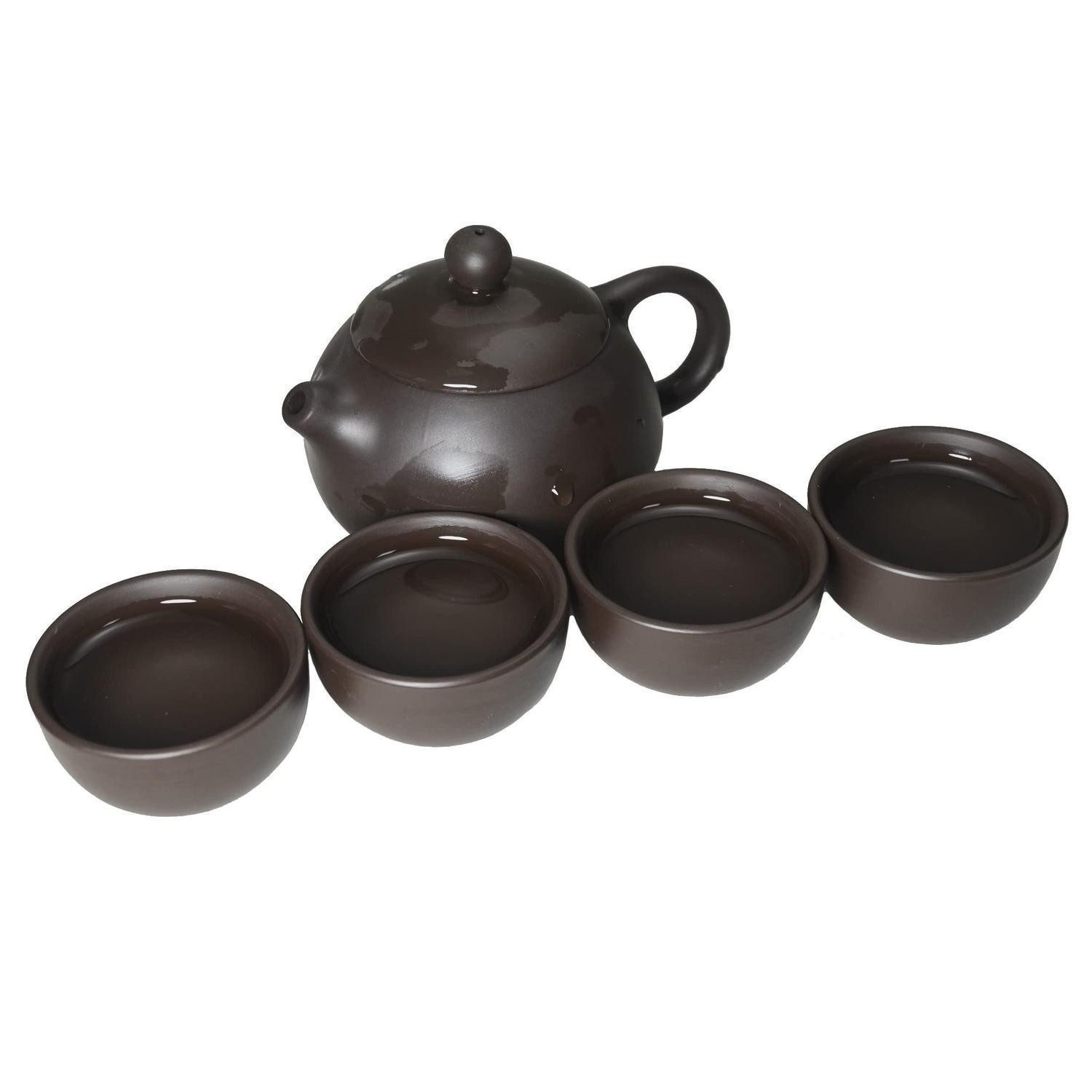 LuxusKollektion Teekanne Teekanne aus Ton mit 4 Tassen, (1-St)