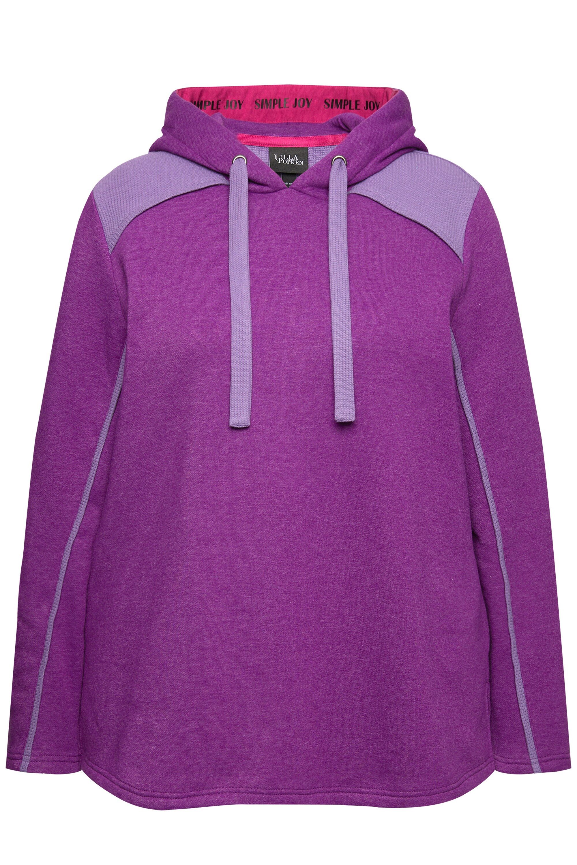 Ulla Popken Sweatshirt Hoodie Waffelpikee A-Linie günstig online kaufen