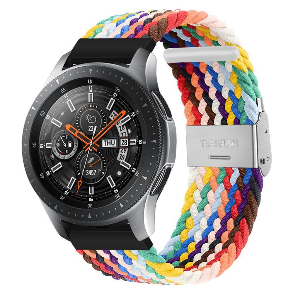 Sunicol Uhrenarmband 20mm/ 22mm, verstellbar, Nylon geflochten, Ersatzarmband mit Schließe Rainbow | Uhrenarmbänder