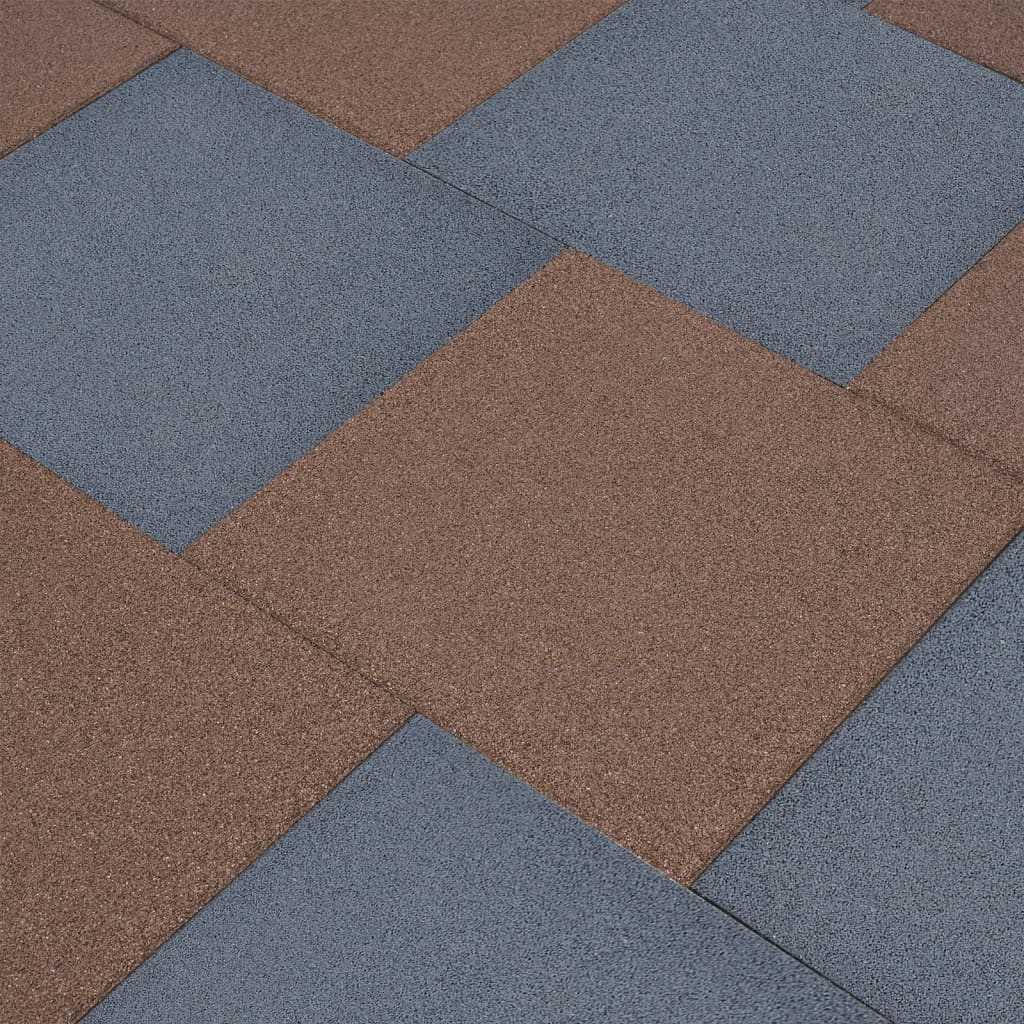 vidaXL Bodenschutzmatte Коврики  6 Stk Gummi 50x50x3 cm Grau Fallschutzmatte