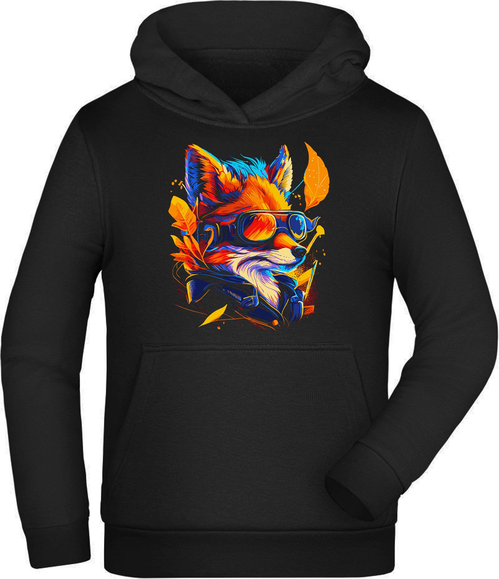 Kapuzensweatshirt Kinder Hoodie - Kapuzenpulli mit coolem Fuchs Print