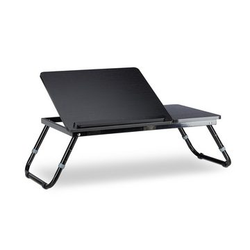 relaxdays Laptop Tablett 2 x Laptoptisch fürs Bett schwarz, Faserplatte