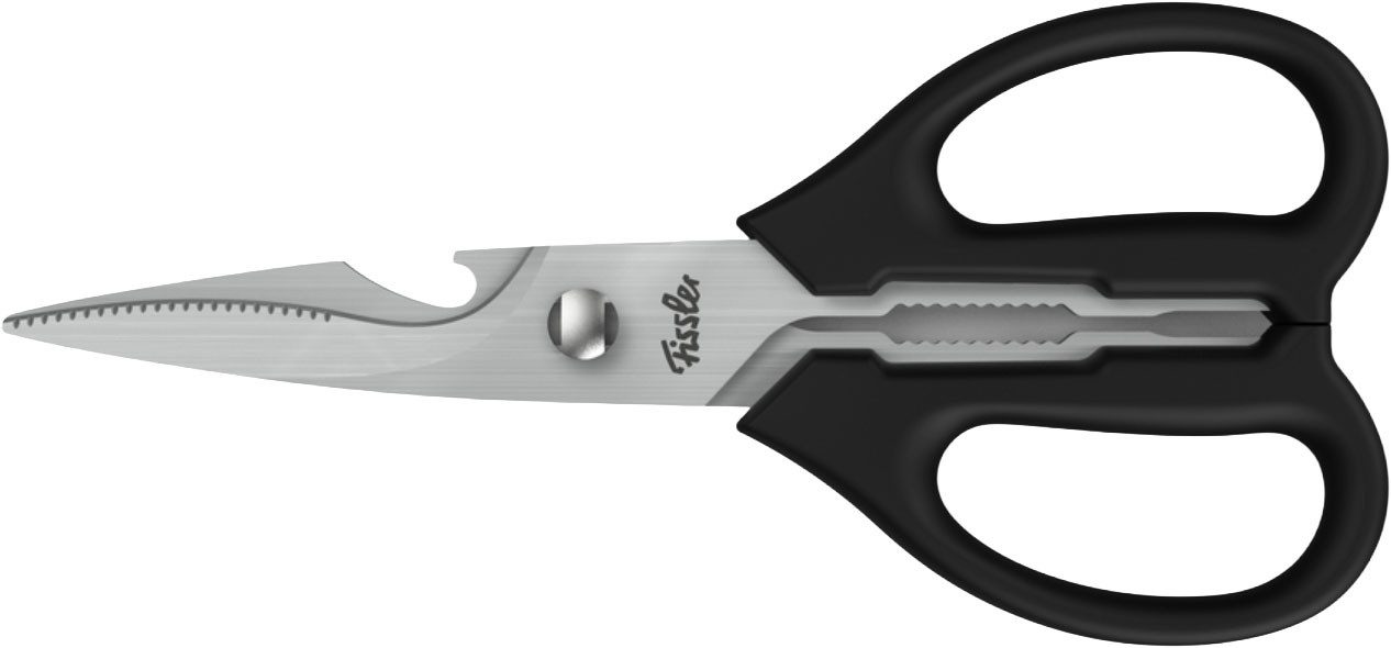 Fissler Universalschere Haushaltsschere, (1-tlg), mit Sägeschliff, Flaschenöffner, für Linkshänder & Rechtshänder
