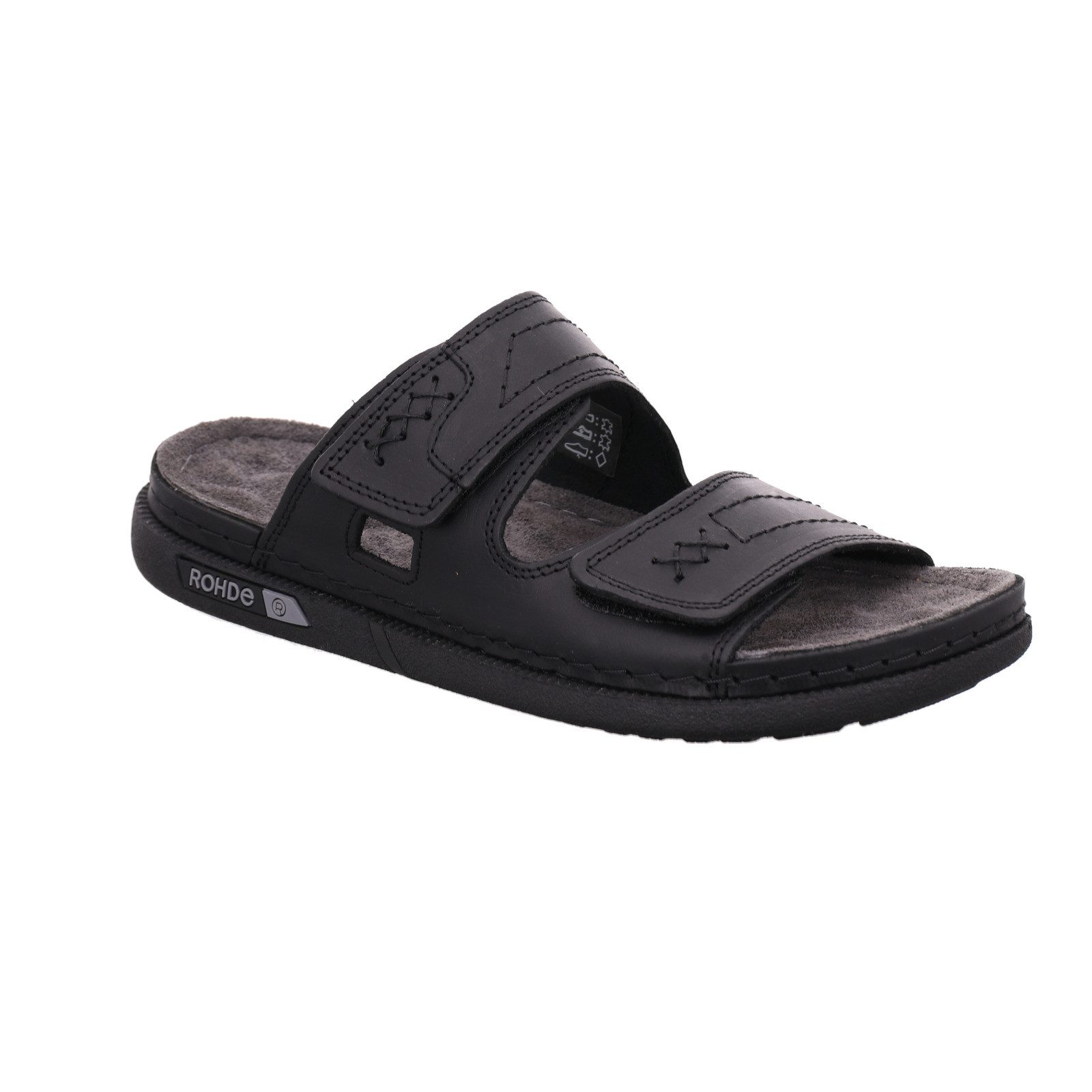 Rohde CENTO Pantolette Sommerschuh, Hausschuh mit zwei praktischen Klettverschlüssen