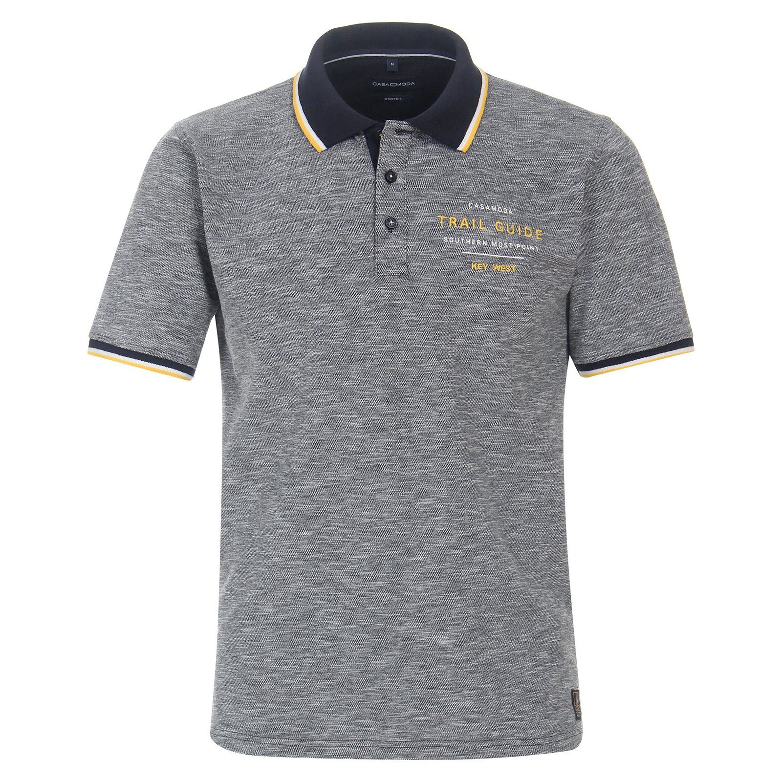 CASAMODA Poloshirt Große Größen Herren Poloshirt navy melange modisch CasaModa