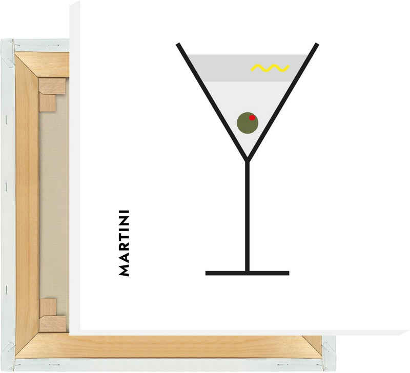 MOTIVISSO Leinwandbild Martini im Glas (Bauhaus-Style)