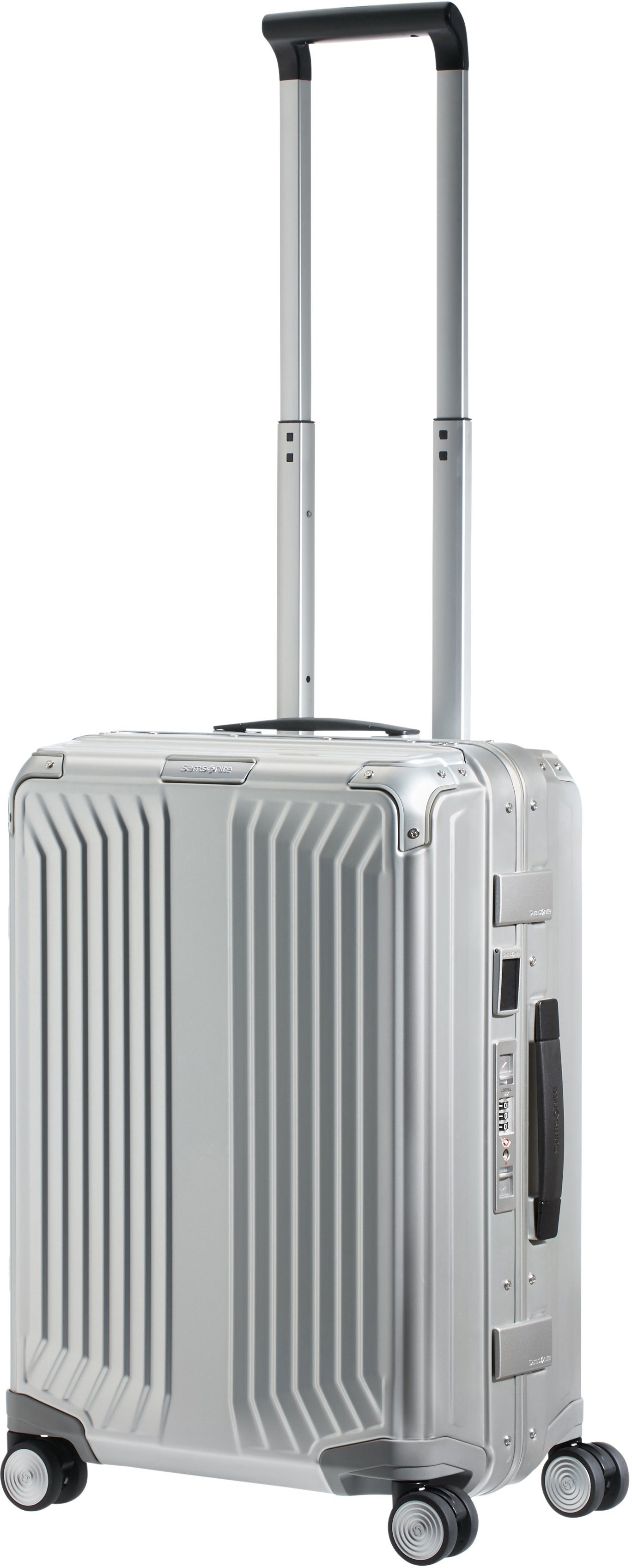 Samsonite Hartschalen-Trolley LITE-BOX ALU, 4 Rollen, aus Aluminium, mit voll gefüttertem Innenraum, mit Kantenschutz