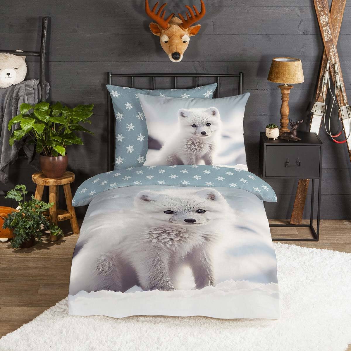 TRAUMSCHLAF Bettwäsche Polarfuchs, Flanell, 2 teilig, günstig online kaufen