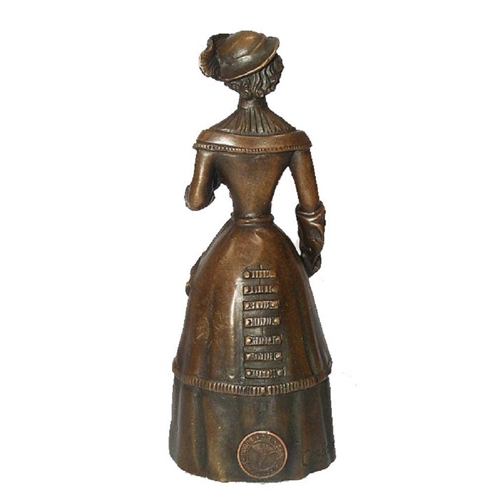 Linoows Dekoobjekt Glocke, Bronzeskulptur Bronze Lady, Tischglocke Dame, Glocke, Bronzefigur elegante elegante Tischglocke