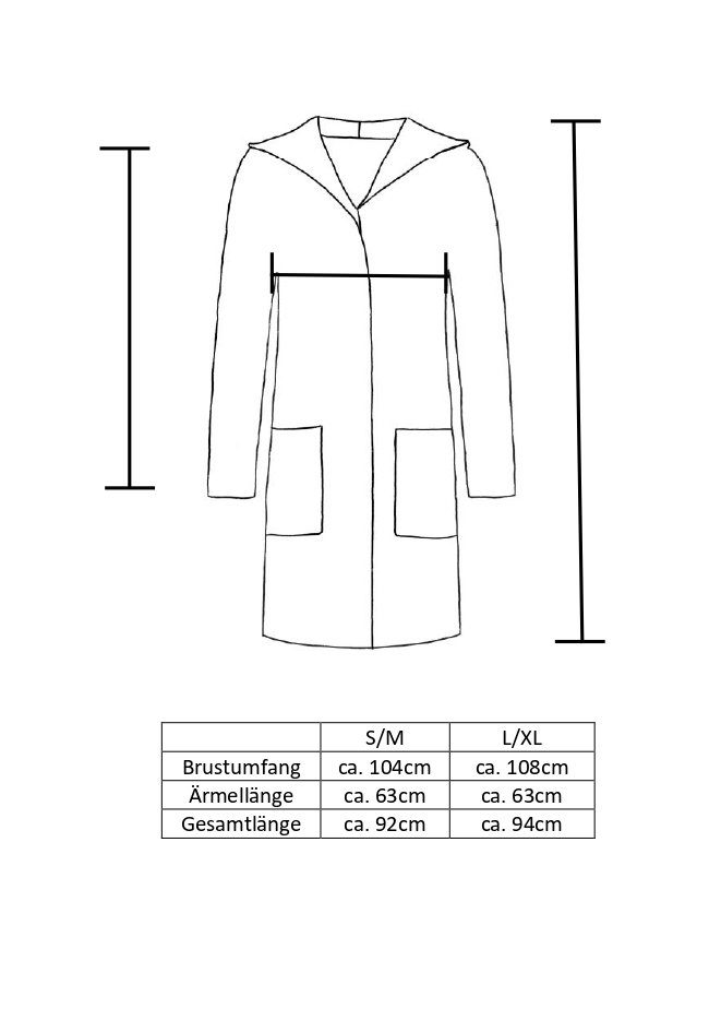 Zwillingsherz Cardigan Kapuze, Taschen, Langarm, ohne Verschluss – Bild 4 von 5
