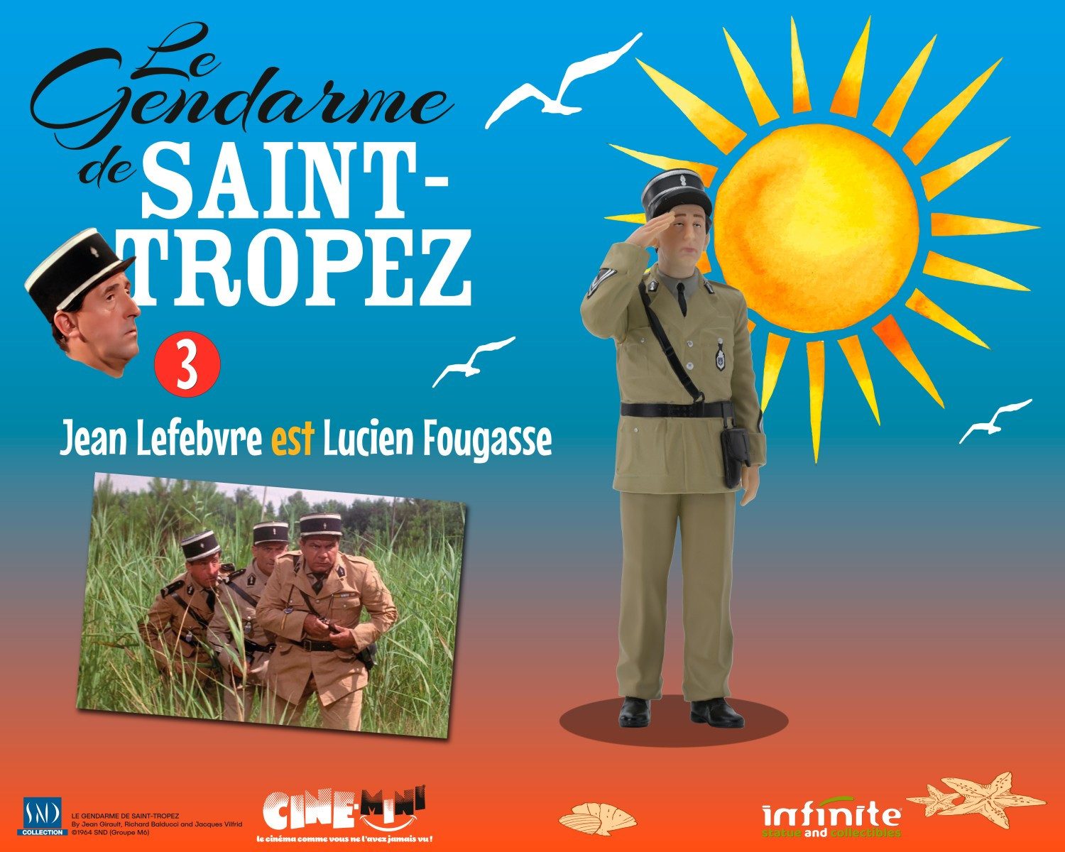 Infinite Statue Sammelfigur Le Gendarme de Saint-Tropez #3 Jean Lefebvre est Lucien Fougasse Cine-