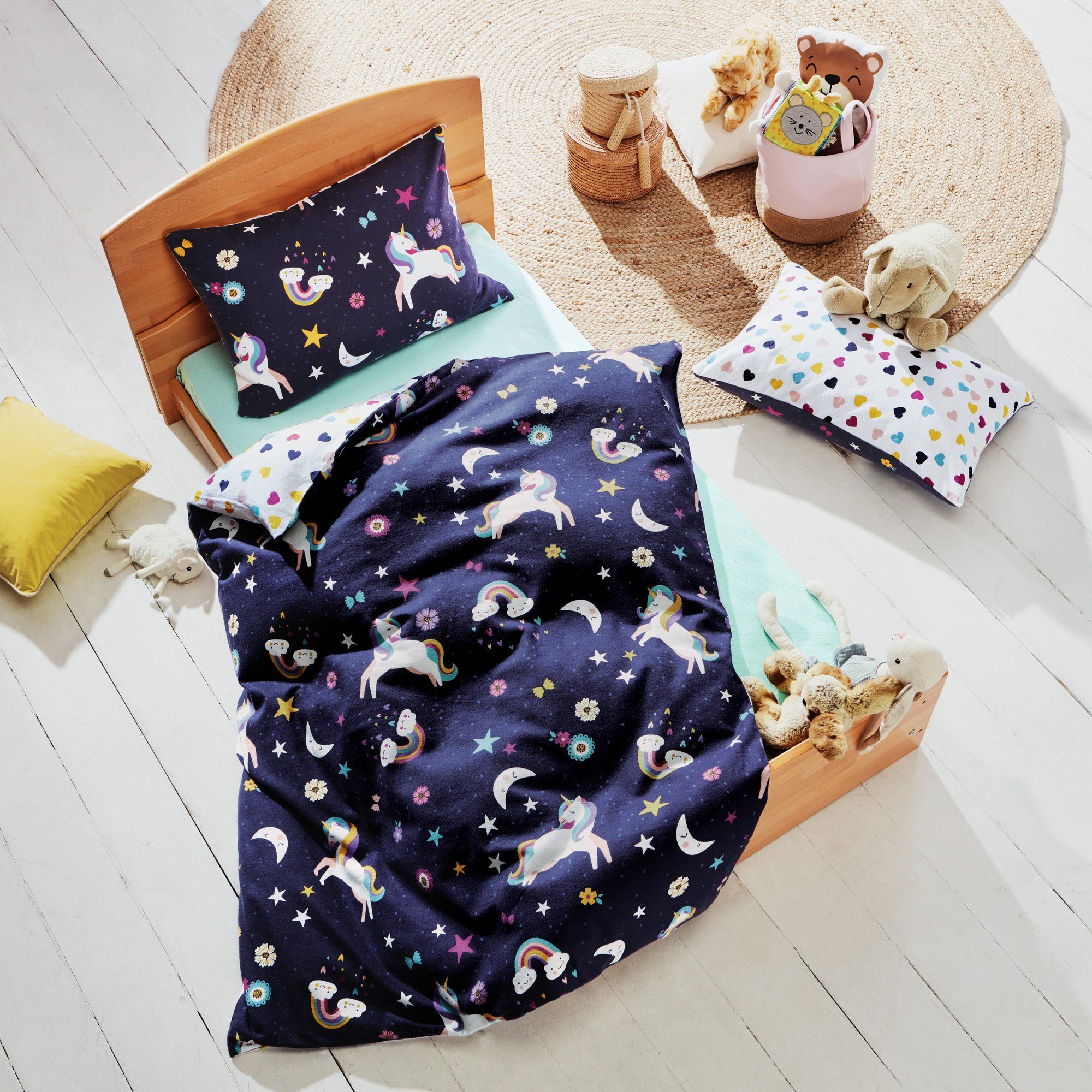 Erwin Müller Kinderbettwäsche Kinder-Wendebettwäsche, Baumwolle, Blumen